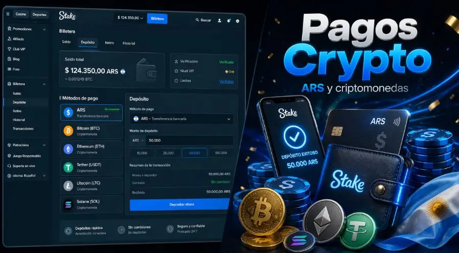 Pagos en Stake desde Argentina con ARS y Criptomonedas